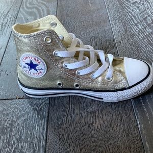 Gold Converse high tops